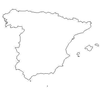 Blank Outline Map of Spain — Schools at Look4